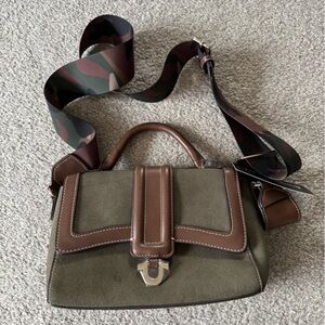 True Religion Khaki and Brown Messenger Bag